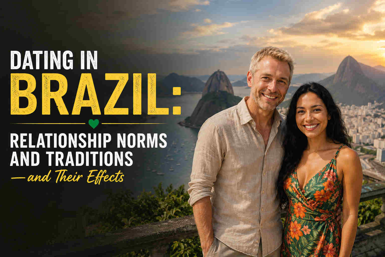 Divorced American man and Brazilian woman overlooking Rio de Janeiro