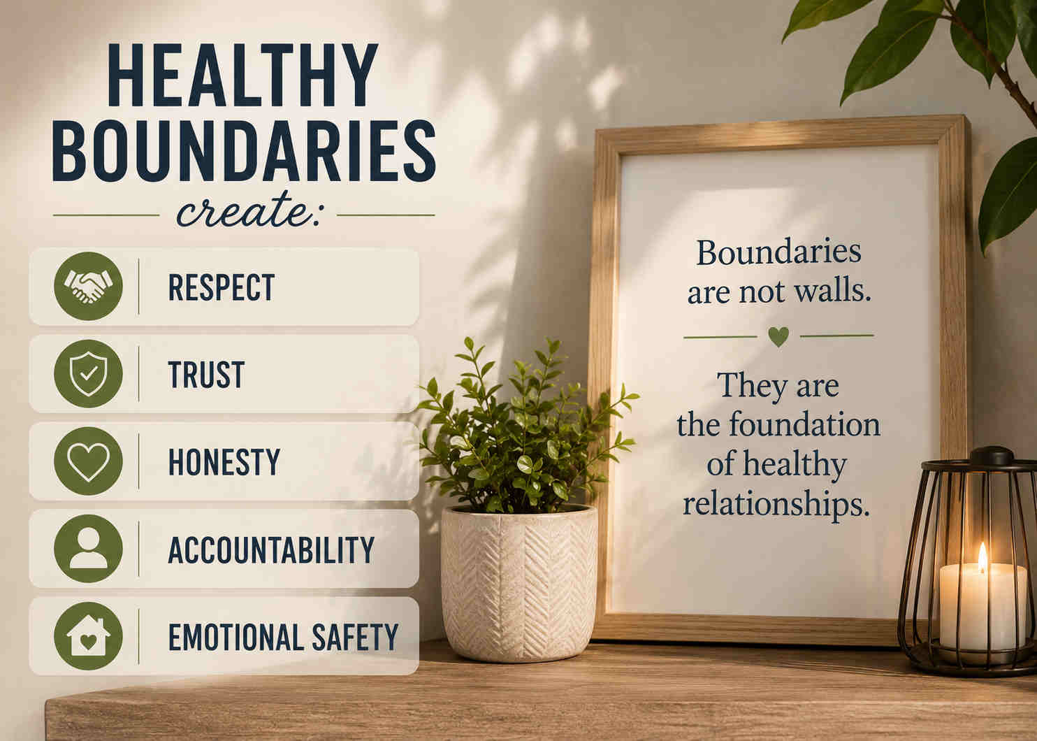 Healthy boundaries create respect trust honesty accountability and emotional safety