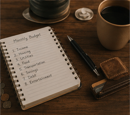 Monthly budget planning notebook