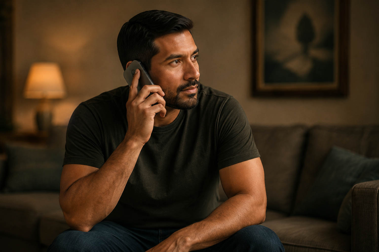 Divorced father on a phone call building stronger connections