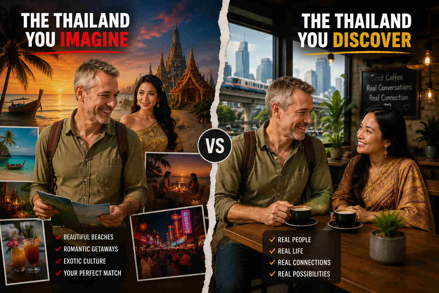 Divorced American man discovering the difference between fantasy and reality when dating in Thailand